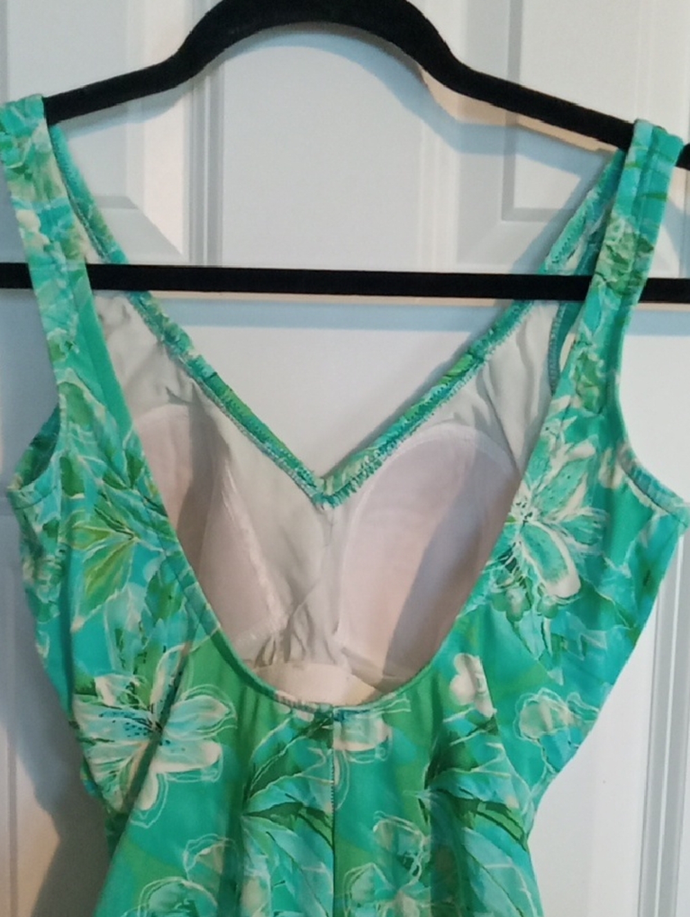 Floral Ruched One-Piece Swimsuit - Green - Picture 4 of 5